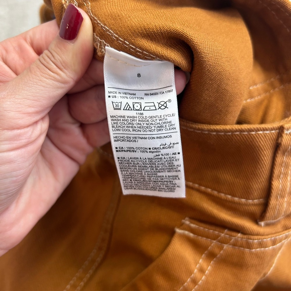 NWT Old Navy High Rise Straight Carpenter Pants 8 Brown Canvas Utility Workwear - Picture 5 of 8